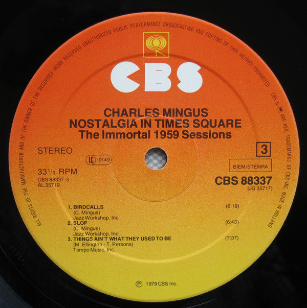 Charles Mingus : Nostalgia In Times Square / The Immortal 1959 Sessions (2xLP, RE, Gat)