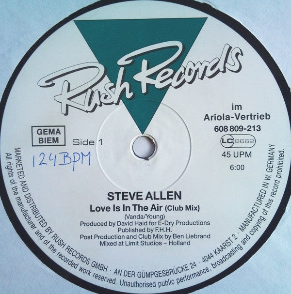 Steve Allen : Love Is In The Air (12")