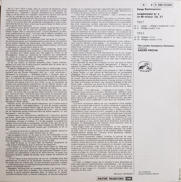 Sergei Vasilyevich Rachmaninoff, André Previn, London Symphony Orchestra : Sinfonie N°2  Version Integrale  (LP)