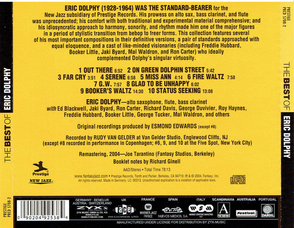 Eric Dolphy : The Best Of Eric Dolphy (CD, Comp, RM)