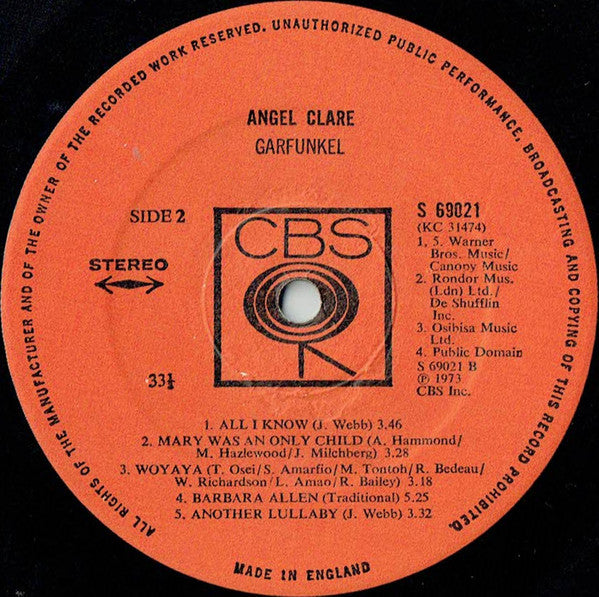 Art Garfunkel : Angel Clare (LP, Album)