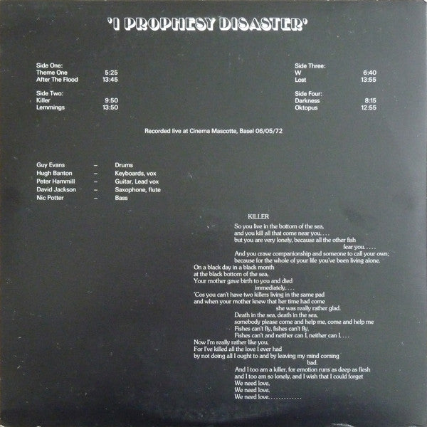 Van Der Graaf Generator : I Prophesy Disaster (2xLP, Unofficial)