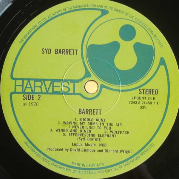 Syd Barrett : Barrett (LP, Album, RE, 180)