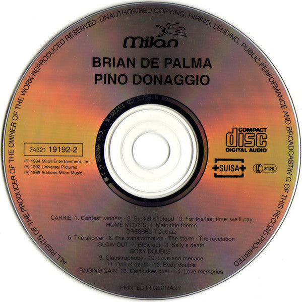 Pino Donaggio : Brian De Palma (CD, Album, Comp)