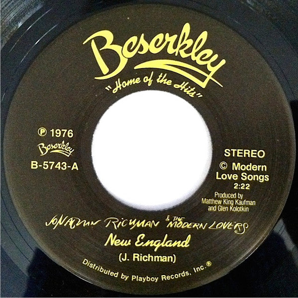 Jonathan Richman & The Modern Lovers : New England (7", Single)