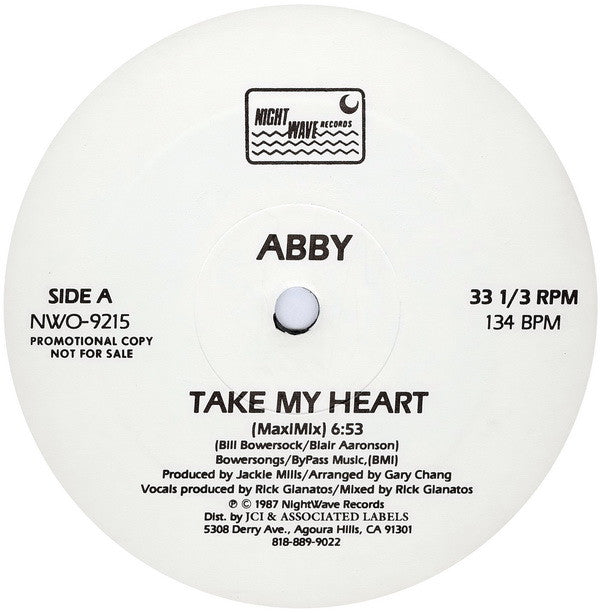 Abby (2) : Take My Heart (12", Promo)