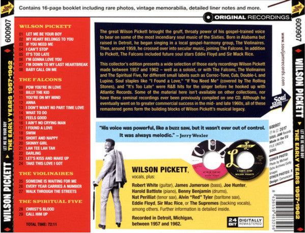 Wilson Pickett : Let Me Be Your Boy - The Early Years 1957-1962 (CD, Comp, RM)