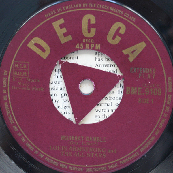 Louis Armstrong And His All-Stars : Satchmo At Symphony Hall Volume 1 (7", EP)