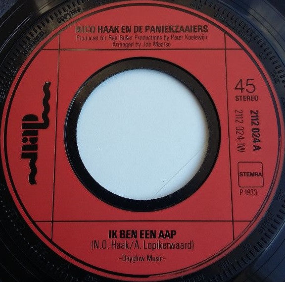 Nico Haak En De Paniekzaaiers : Ik Ben Een Aap (7")