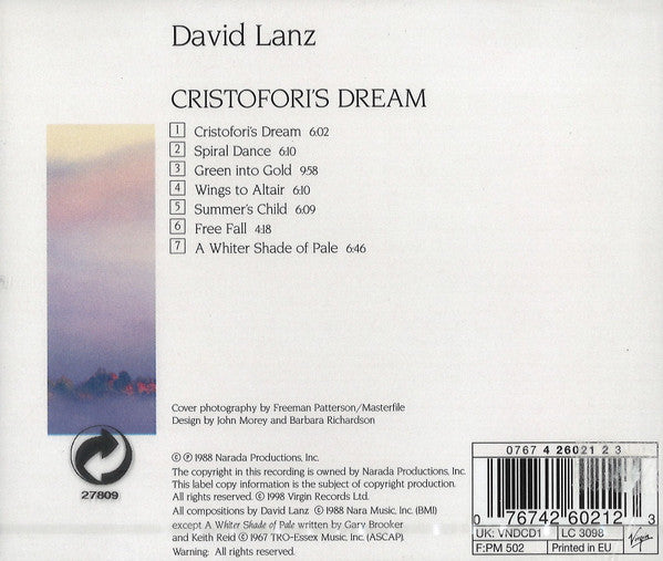 David Lanz : Cristofori's Dream (CD, Album, RE)