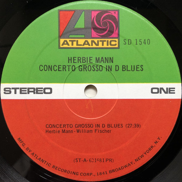 Herbie Mann : Concerto Grosso In D Blues (LP, Album, PR )