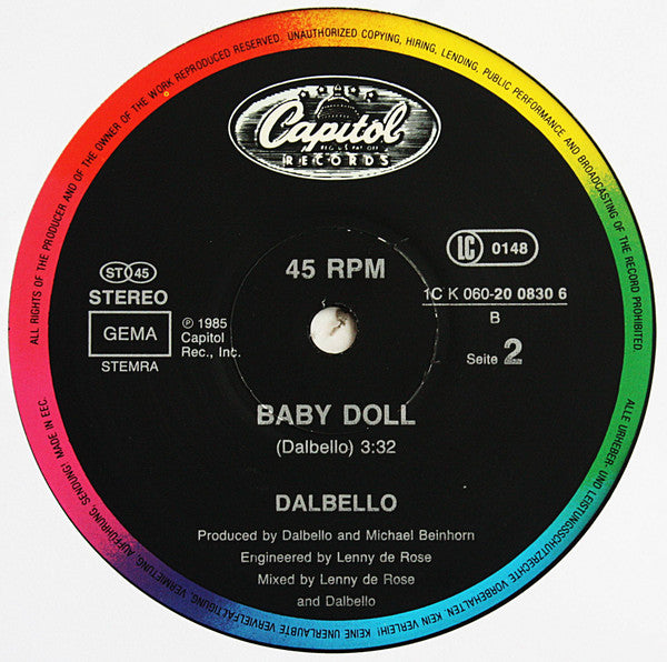 Lisa Dal Bello : Black On Black (12", Maxi)