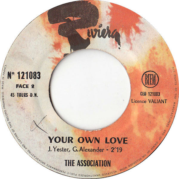 The Association (2) : Along Comes Mary / Your Own Love (7", Single)