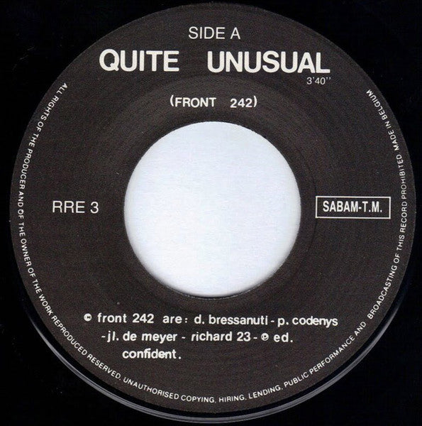 Front 242 : Quite Unusual (7", Single)