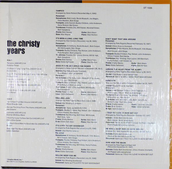 Stan Kenton : The Christy Years (LP, Album, Los)