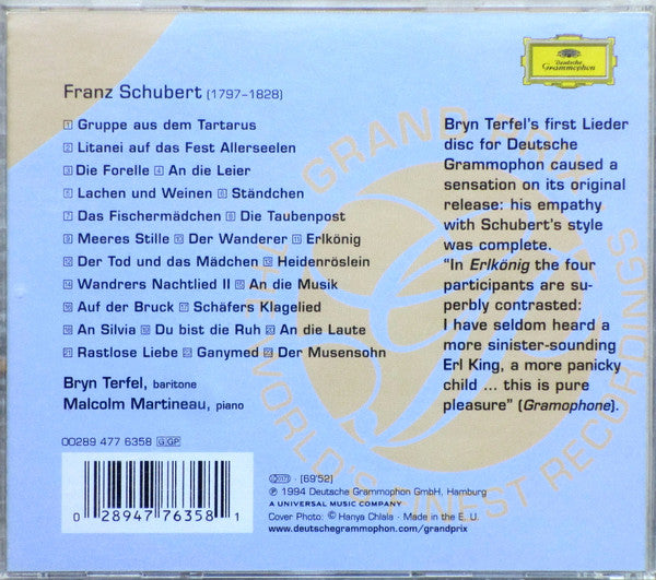 Franz Schubert - Bryn Terfel, Malcolm Martineau : An Die Musik • Berühmte Schubert-Lieder • Favourite Schubert Songs (CD, Album, RE)