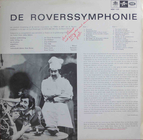 Kees Brusse, Joop Stokkermans, Leo Driehuys, Christina Cünne, Paolo Gorin, Frans Vroons, Groot Roversorkest : De Roverssymphonie - Muzikale Gedeelten Uit De VPRO-BRT T.V. Co-Productie (LP, Album, Promo)