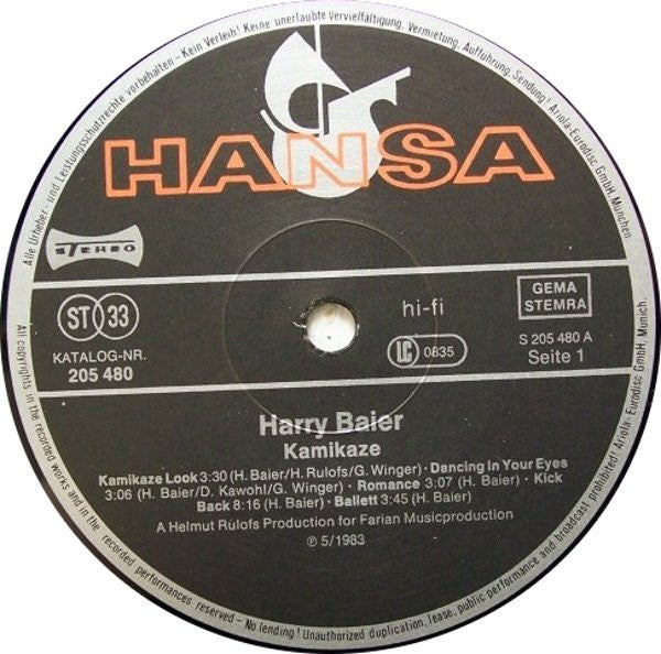 Harry Baierl : Kamikaze (LP, Album)