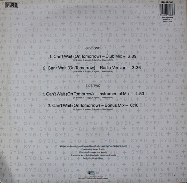 Sybil : Can't Wait (On Tomorrow) (12")