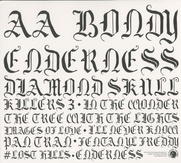 A.A. Bondy : Enderness (CD, Album, Dig)