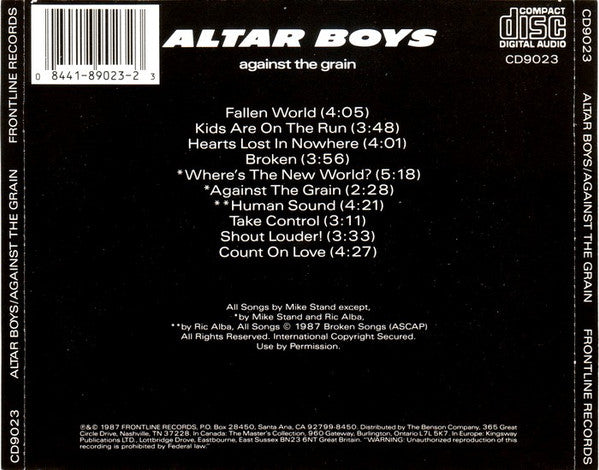 Altar Boys (2) : Against The Grain (CD, Album)