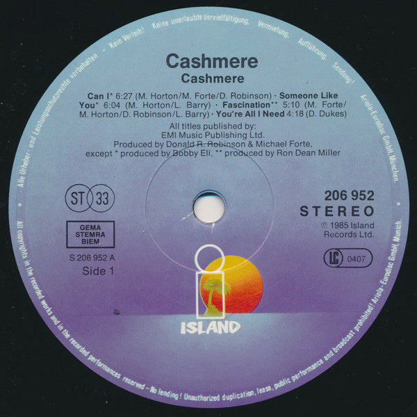 Cashmere (2) : Cashmere (LP, Album)