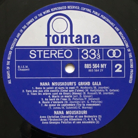 Nana Mouskouri : Nana Mouskouri's Grand Gala (LP, Comp, Gat)