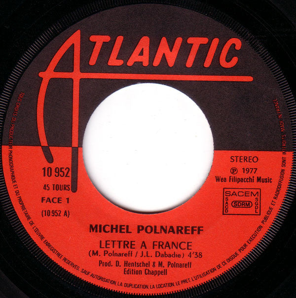 Michel Polnareff : Lettre A France (7", Single)
