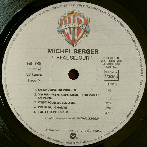 Michel Berger : Beauséjour (LP, Album, Gat)