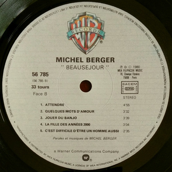 Michel Berger : Beauséjour (LP, Album, Gat)