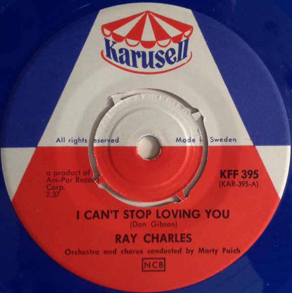 Ray Charles : I Can't Stop Loving You / Born To Lose (7", Single, Blu)