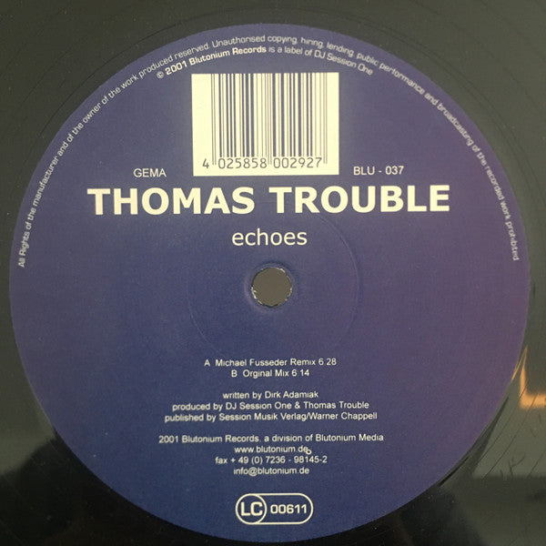 Thomas Trouble : Echoes (12")