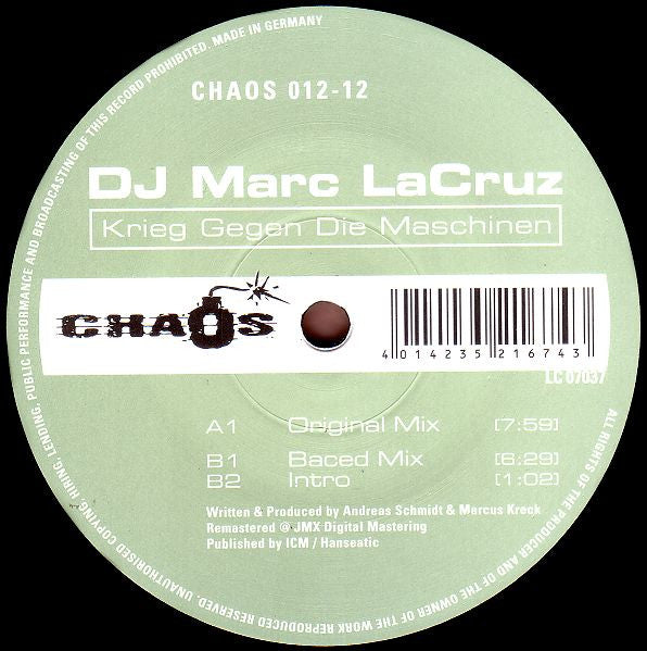 Marc La Cruz : Krieg Gegen Die Maschinen (12")
