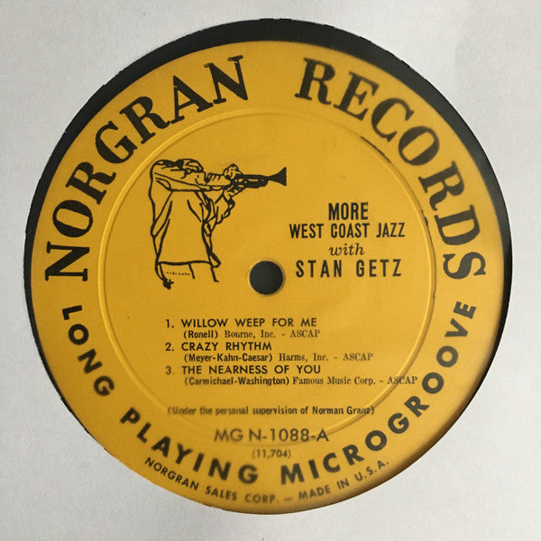 Stan Getz : More West Coast Jazz (LP, Comp, Mono, Yel)