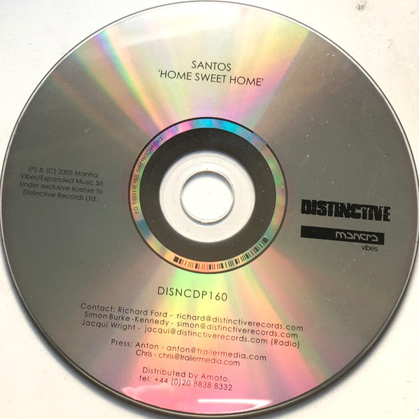 Santos : Home Sweet Home (CD, Advance, Album)