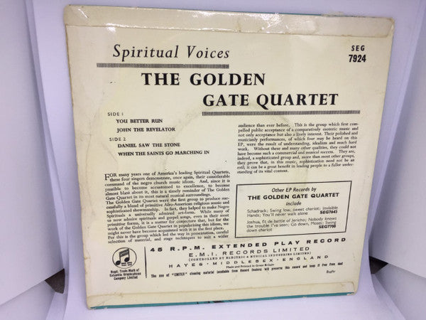 The Golden Gate Quartet : Spiritual Voices (7", EP)