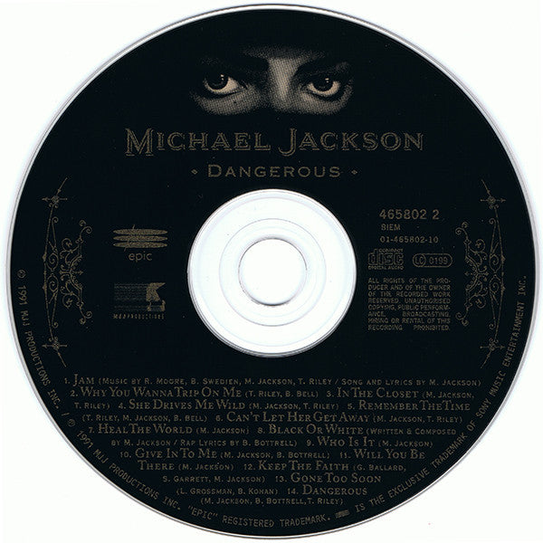 Michael Jackson : Dangerous (CD, Album, RP)