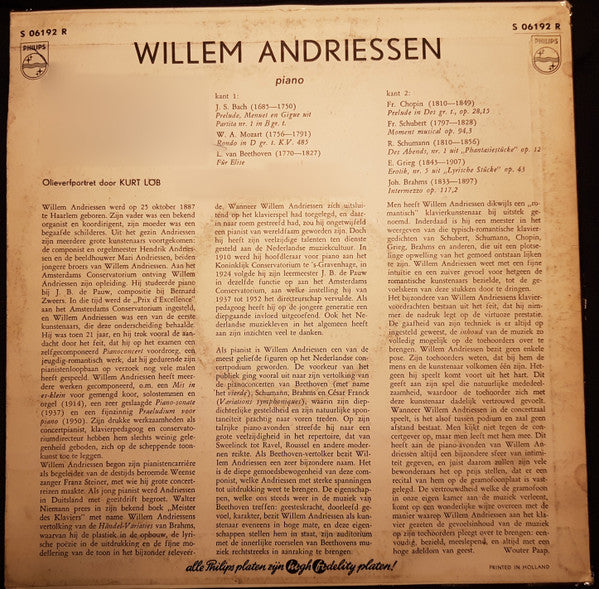 Willem Andriessen : Recital (10", Album)