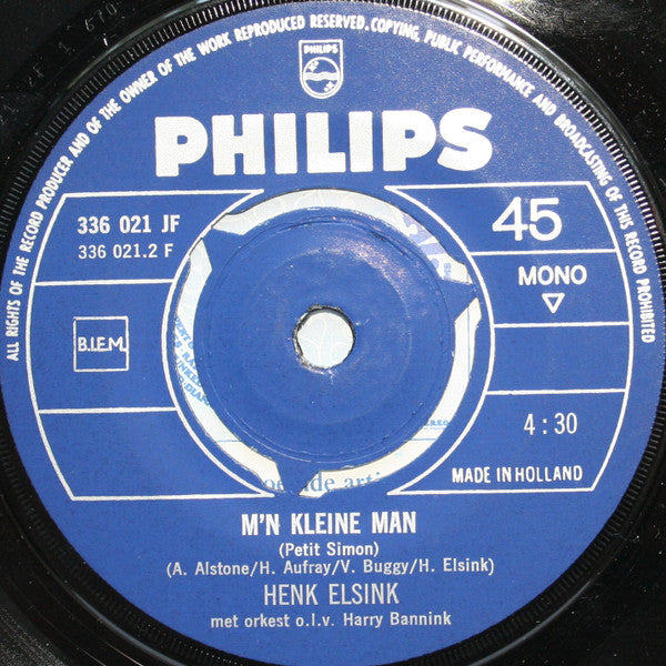 Henk Elsink : Tot Ziens En Welbedankt, Meneer (7", Single, Mono)