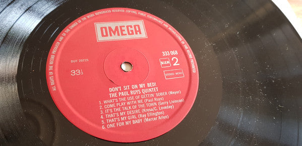 The Paul Ruys Quintet : Don't Sit On My Bed (LP, Album)