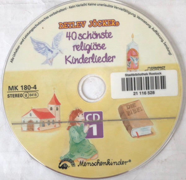 Detlev Jöcker : Detlev Jöckers 40 Schönste Religiöse Kinderlieder (2xCD)