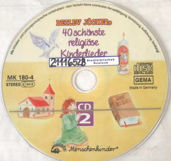 Detlev Jöcker : Detlev Jöckers 40 Schönste Religiöse Kinderlieder (2xCD)