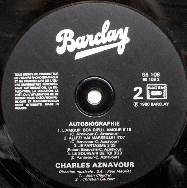 Charles Aznavour : Autobiographie (LP, Album, Gat)