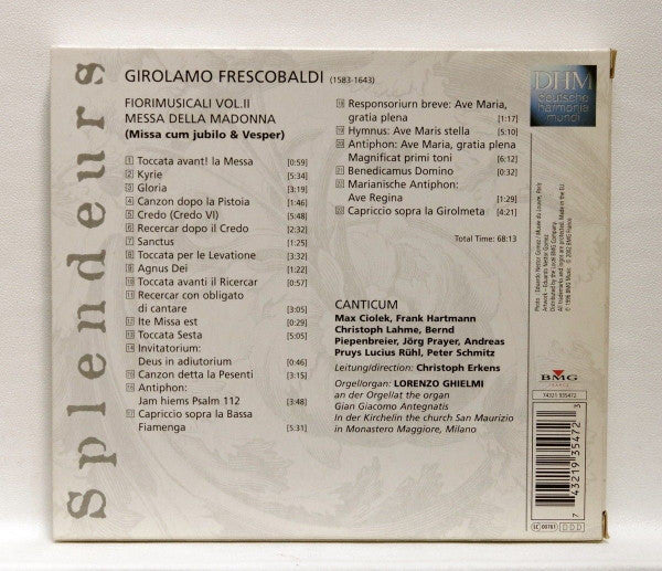 Girolamo Frescobaldi ;  Lorenzo Ghielmi, Canticum (2) , Conducted By Christoph Erkens : Fiori Musicali: Messa Della Madonna (Missa Cum Jubilo & Vesper) (CD, RE)