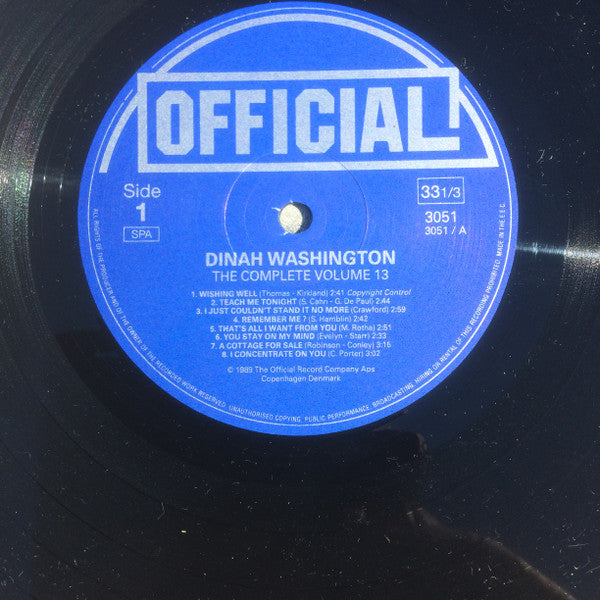 Dinah Washington : The Complete Volume 13  1954-1955 (LP, Comp)