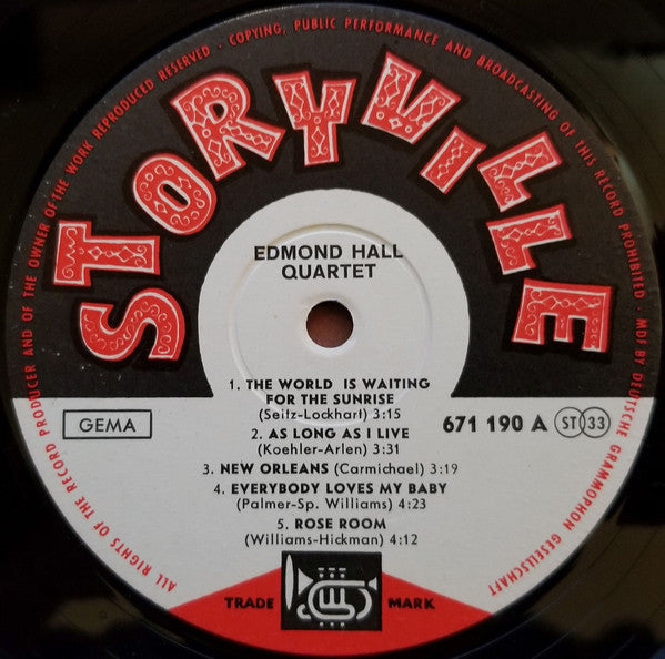 The Edmond Hall Quartet : Edmond Hall Quartet (LP)