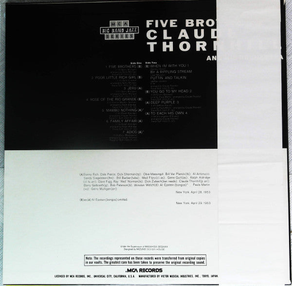 Claude Thornhill And His Orchestra : Claude Thornhill And His Orchestra Play The Great Jazz Arrangements Of Gerry Mulligan And Ralph Aldrich (LP, Album, RE)