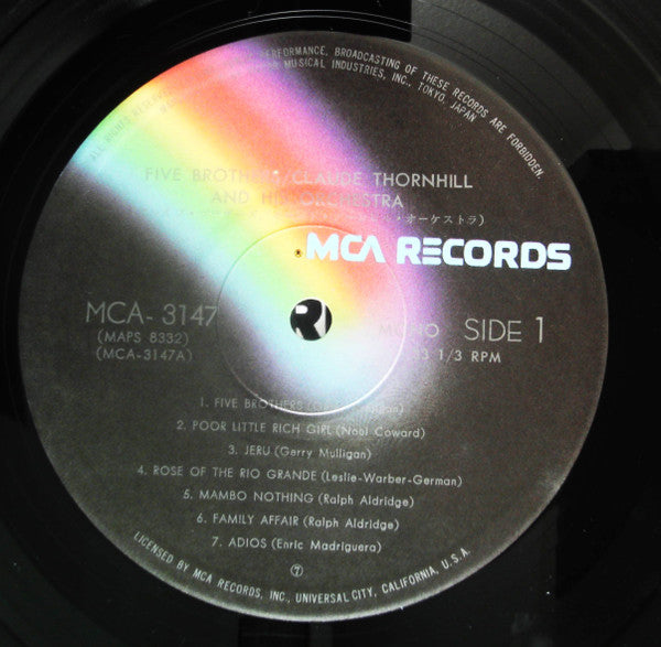 Claude Thornhill And His Orchestra : Claude Thornhill And His Orchestra Play The Great Jazz Arrangements Of Gerry Mulligan And Ralph Aldrich (LP, Album, RE)