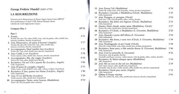 Georg Friedrich Händel, Klaartje Van Veldhoven, Stefanie True, Kristine Gether, Marcel Beekman, Mitchell Sandler, Contrasto Armonico, Marco Vitale : La Resurrezione (2xCD)