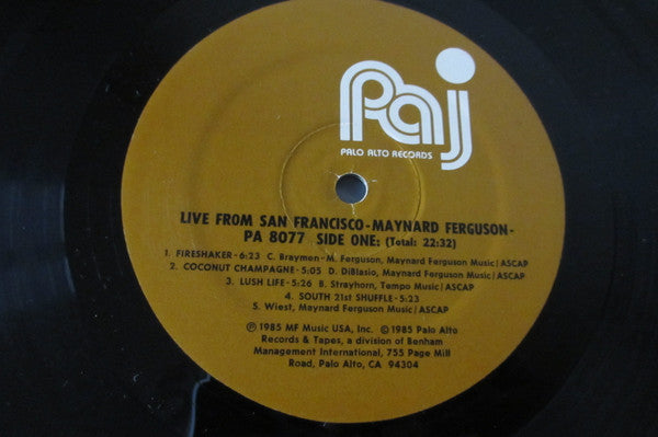 Maynard Ferguson : Live From San Francisco - From The Great American Music Hall (LP)